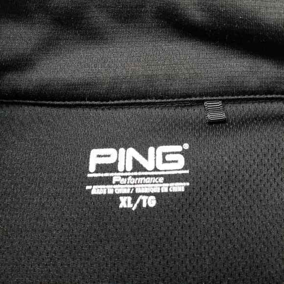 Ping 1/4 Zip Performance Shirt Size XL Black Golf Pullover Zip Pockets - Picture 3 of 10